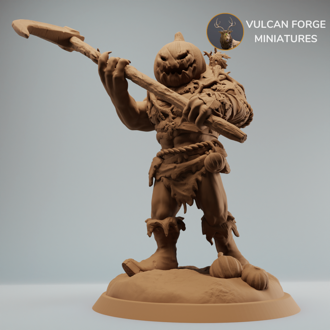 Pumpkin Orc or Ogre, Pumpkin Brute with Scythe - pre supported